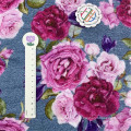 home textile fabric soft polyester digital rose printing plush minky  fabric for blanket